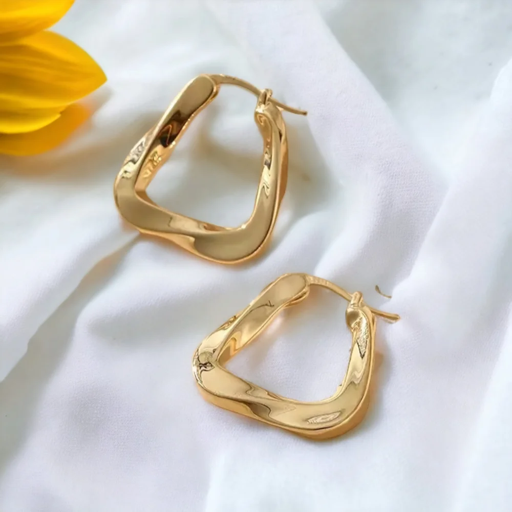 Gold Hoop Earrings - Picture 8 of 10